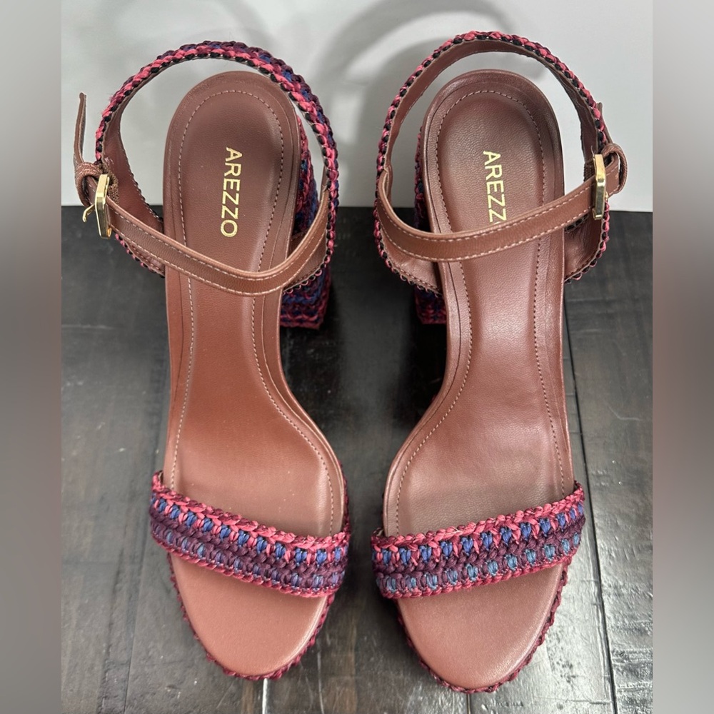 NEW Arezzo Mya Mid Block Sandal - Multicolor - Women’s Size 8.5 - Picture 7 of 14